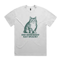 Cat, Did Somebody Say Snack AS Colour Heavy Faded Tee Unisex Faded White Heavy Faded T-shirt animal Food Printed In Australia