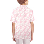 Pink Hawaiian Floral Senior Kids Hawaiian Shirt