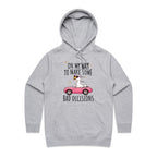 On My Way To Make Some Bad Decisions - Womens Hoodie Grey Marle Womens Hoodie animal Printed In Australia