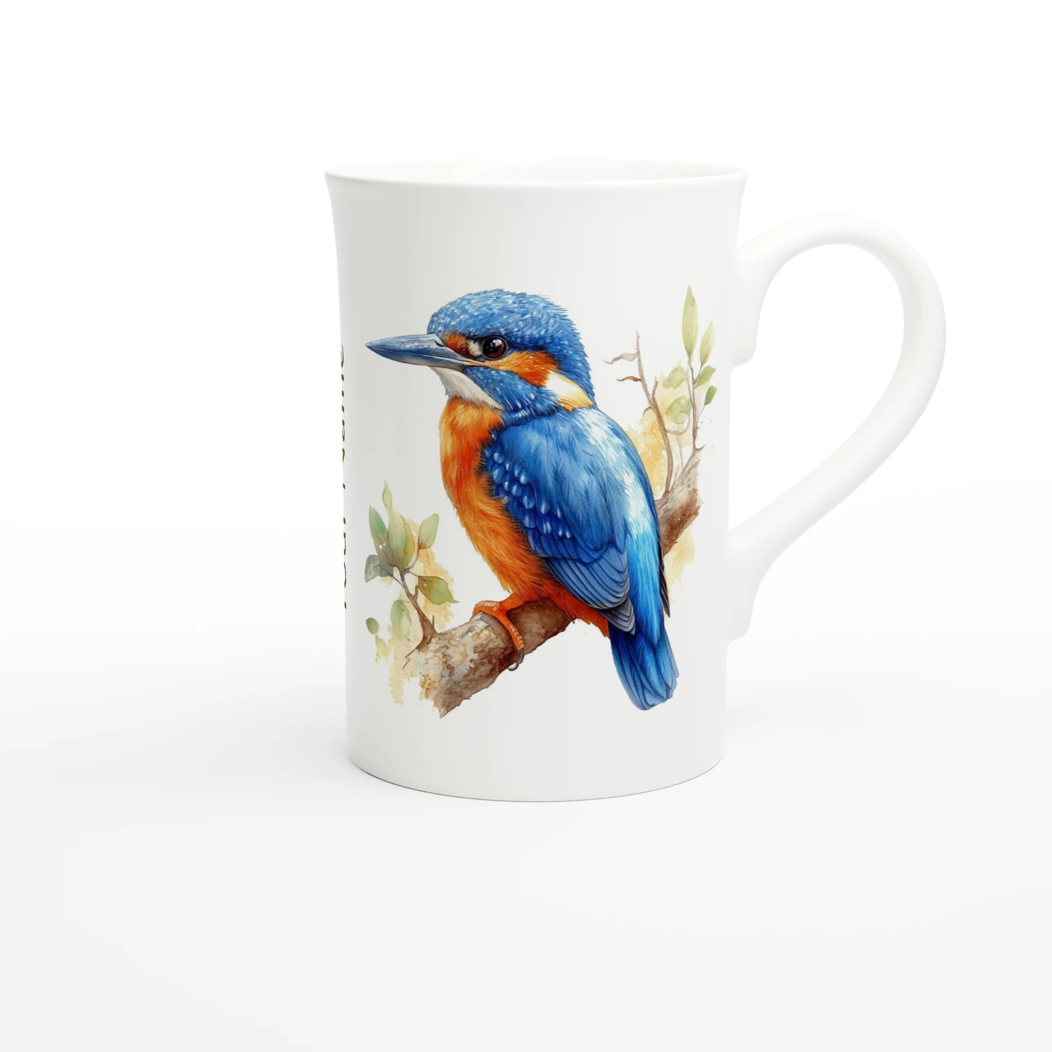 Personalise - Kingfisher, Australian Birds - White 10oz Porcelain Slim Mug Personalised Porcelain Mug animal Globally Fulfilled