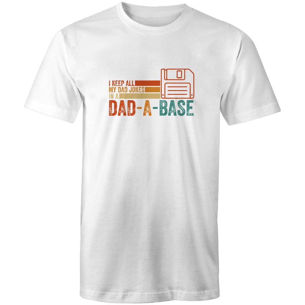 Dad Jokes Dad-A-Base - Mens T-Shirt White Mens T-shirt Dad Printed In Australia Tech