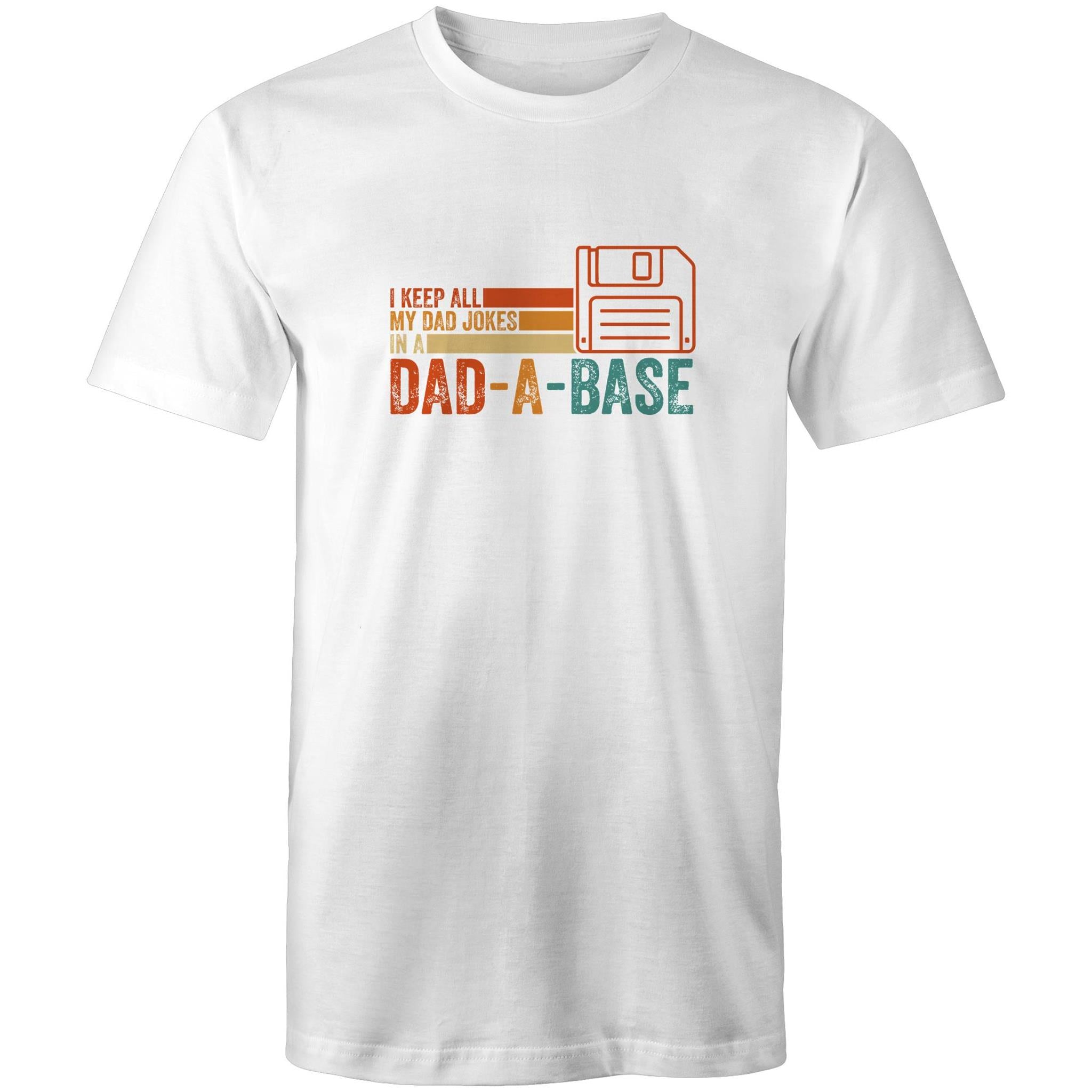 Dad Jokes Dad-A-Base - Mens T-Shirt White Mens T-shirt Dad Printed In Australia Tech