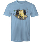 Cat Bass Player - Mens T-Shirt Carolina Blue Mens T-shirt animal Music Printed In Australia