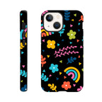 Bright Rainbow And Flowers - Apple iPhone Tough case iPhone 13 Mini iPhone Tough Case Globally Fulfilled Plants