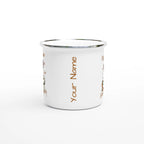 Personalised My Alone Time Is For Everyone's Safety White 12oz Enamel Mug Personalised Enamel Mug Globally Fulfilled