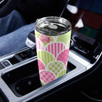 Floral Tabs - 20oz Mobile Tumbler with Lid (Black Lock) 20oz Travel Mug Plants Printed Offshore