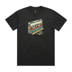Cassette Tape And Pencil AS Colour Heavy Faded Tee Unisex Faded coal Heavy Faded T-shirt Music Printed In Australia Retro