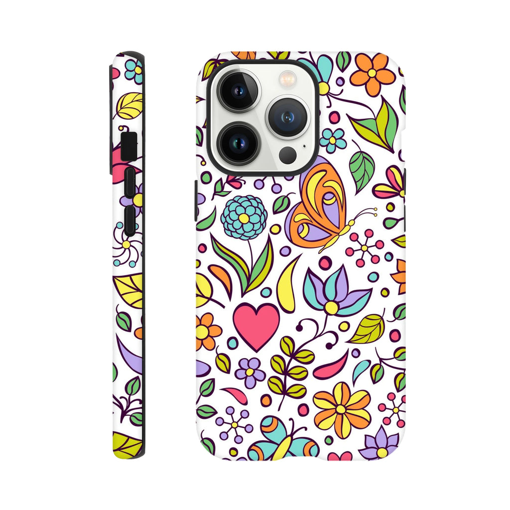 Quirky Butterfly Flowers - Apple iPhone Tough case iPhone 13 Pro iPhone Tough Case animal Globally Fulfilled