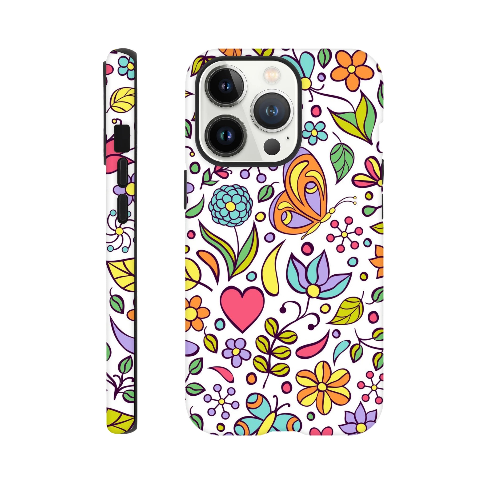 Quirky Butterfly Flowers - Apple iPhone Tough case iPhone 13 Pro iPhone Tough Case animal Globally Fulfilled