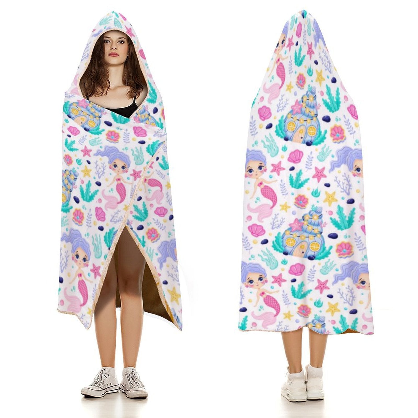 Mermaid World Kids Hooded Blanket 100cm x 130cm