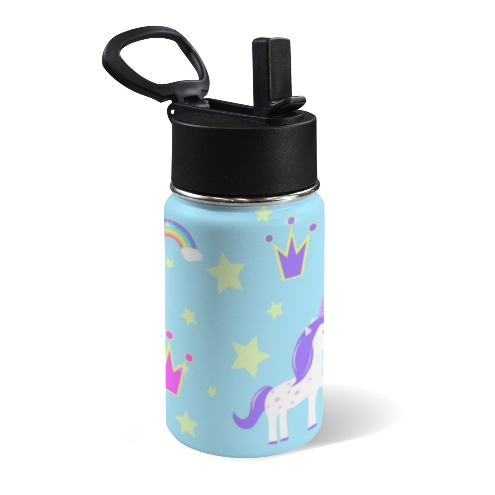 Unicorn Crown 12oz Kids Water Bottle with Straw Lid