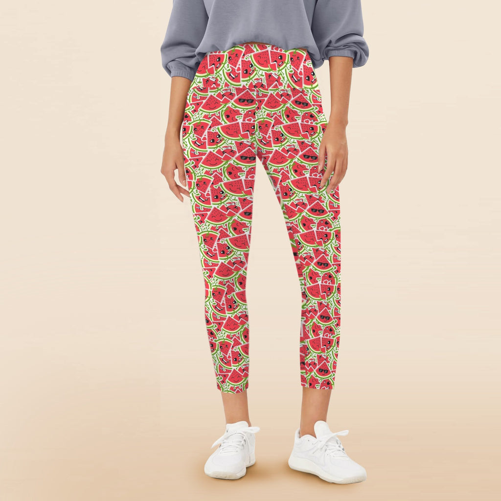 Busy Watermelon Women's High Waist Pockets Yoga Leggings