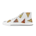 Pizza Slices On White Kids High Top Canvas Shoes