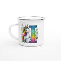 Personalised Rainbow Unicorn Initial And Name Kids White 12oz Enamel Mug Default Title Print Material customise Globally Fulfilled kids personalise