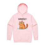 Cat, Seriously? - Mens Hoodie Pink Mens Hoodie animal Printed In Australia