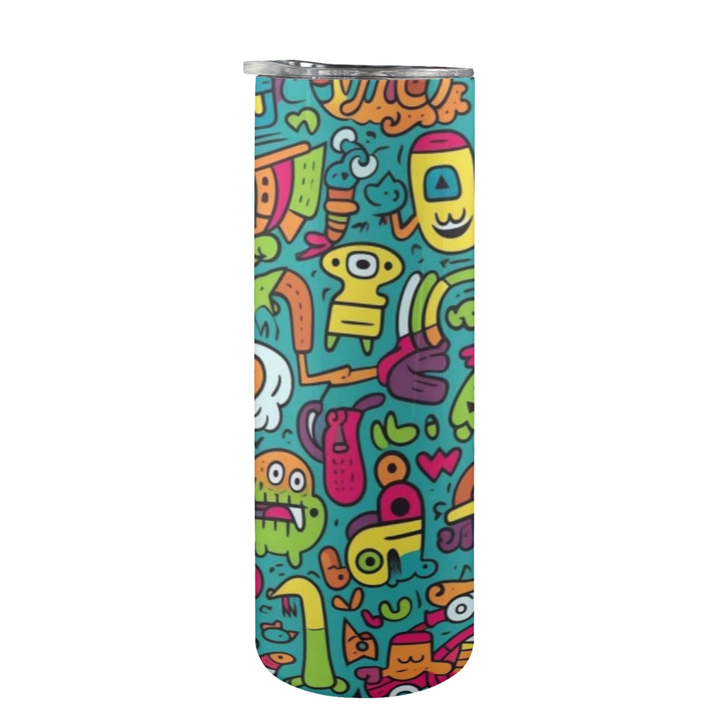 Crazy Characters - 20oz Tall Skinny Tumbler with Lid and Straw
