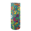 Crazy Characters 20oz Tall Skinny Tumbler with Lid and Straw One Size 20oz Tall Skinny Tumbler with Lid and Straw Printed Offshore