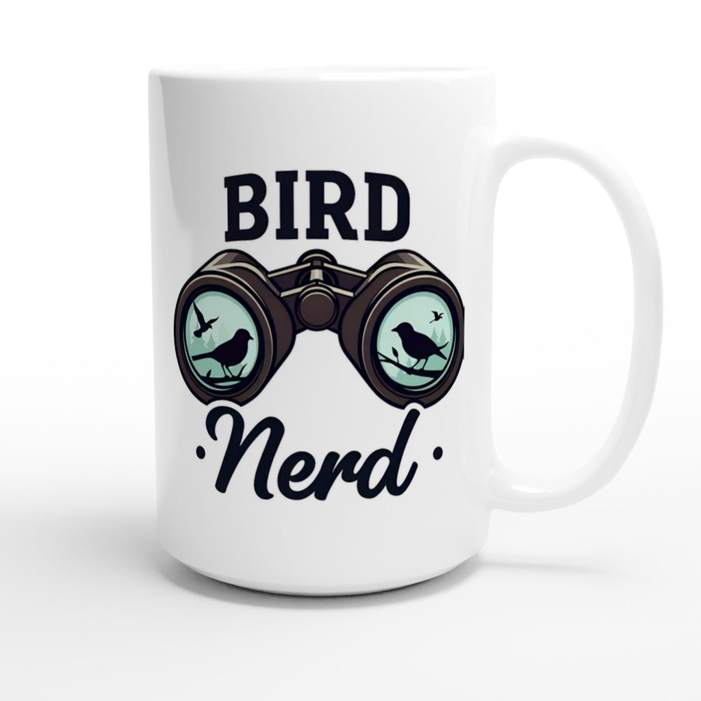 Bird Nerd - White 15oz Ceramic Mug 15oz Mug animal Globally Fulfilled