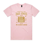 Dad Jokes Dad A Base Men's AS Colour T-shirt Pink Mens T-shirt Dad Printed In Australia