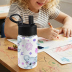 Zen Koala 12oz Kids Water Bottle with Straw Lid