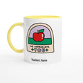 Personalise - We Appreciate You, Teacher, Apple - White 11oz Ceramic Mug with Colour Inside Ceramic Yellow Personalised 11oz Mug
