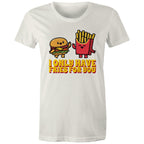 I Only Have Fries For You, Hamburger And Fries - Womens T-shirt Natural Womens T-shirt Food Printed In Australia