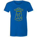 Alien Abduction - Womens T-shirt Bright Royal Womens T-shirt Printed In Australia Sci Fi