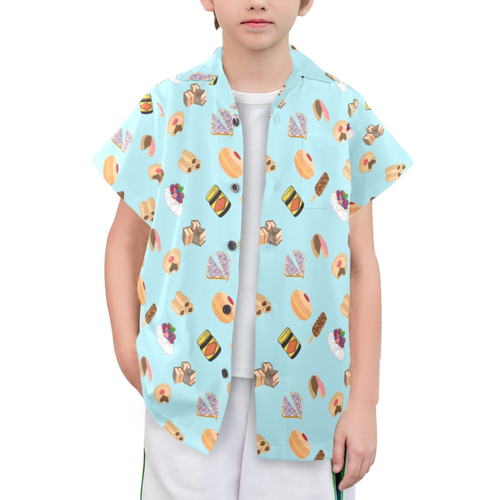 Classic Aussie Food Icons Senior Kids Hawaiian Shirt
