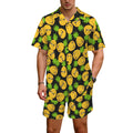 Cool Pineapples Men's Hawaiian Shirt & Shorts Set Men's Hawaiian Shirt & Shorts Set Food Printed Offshore