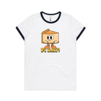 Pi Day - Women's Ringer Tee White Navy Womens Ringer T-shirt Maths Printed In Australia Science