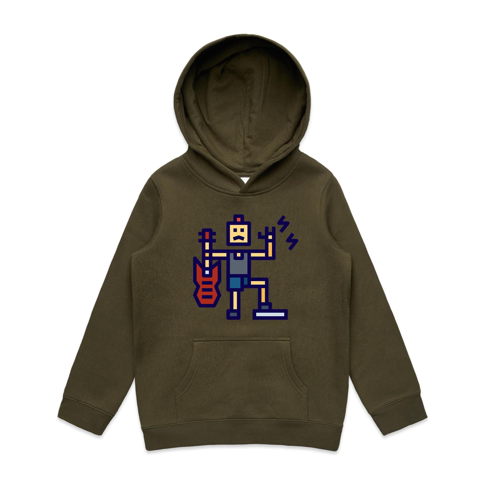 Rock And Roll - Kids Hoodie Army Kids Hoodie Printed In Australia