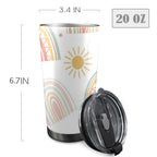 Pastel Rainbows - 20oz Mobile Tumbler with Lid (Black Lock) 20oz Travel Mug Printed Offshore