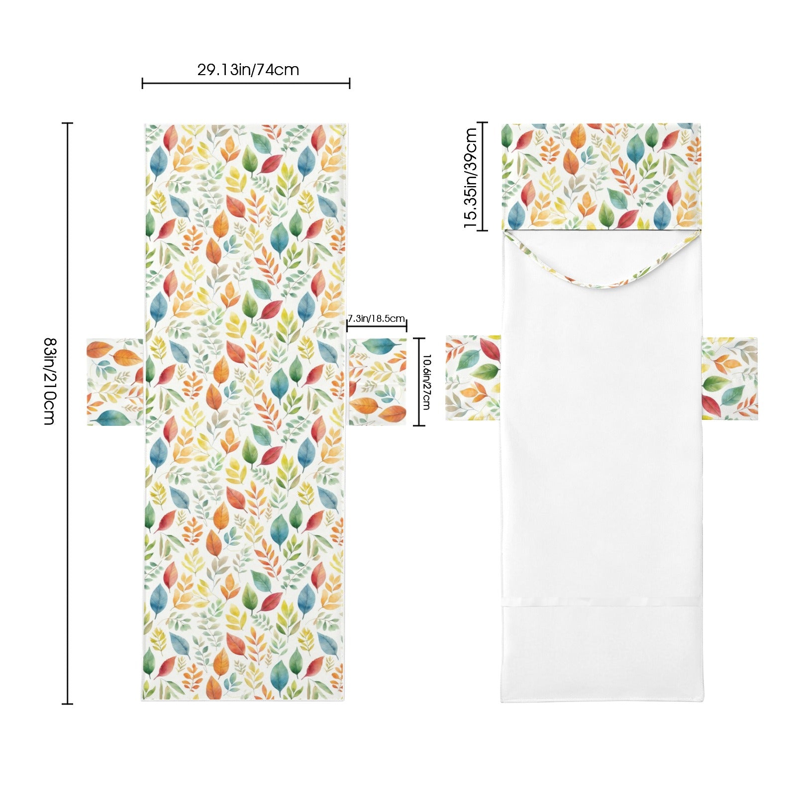 Autumn Leaves Beach Chair Towel Cover with Side Pockets