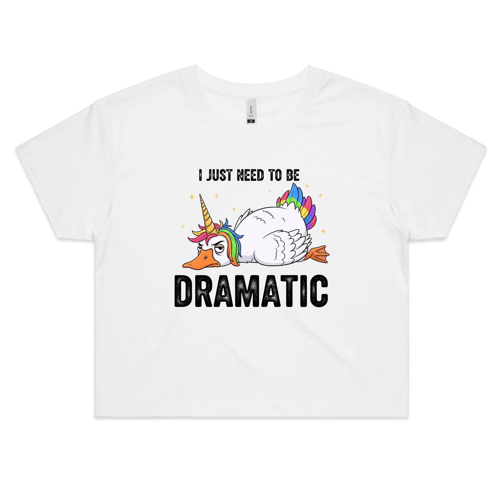 Dramatic Rainbow Unicorn Goose Women's AS Colour Crop Tee