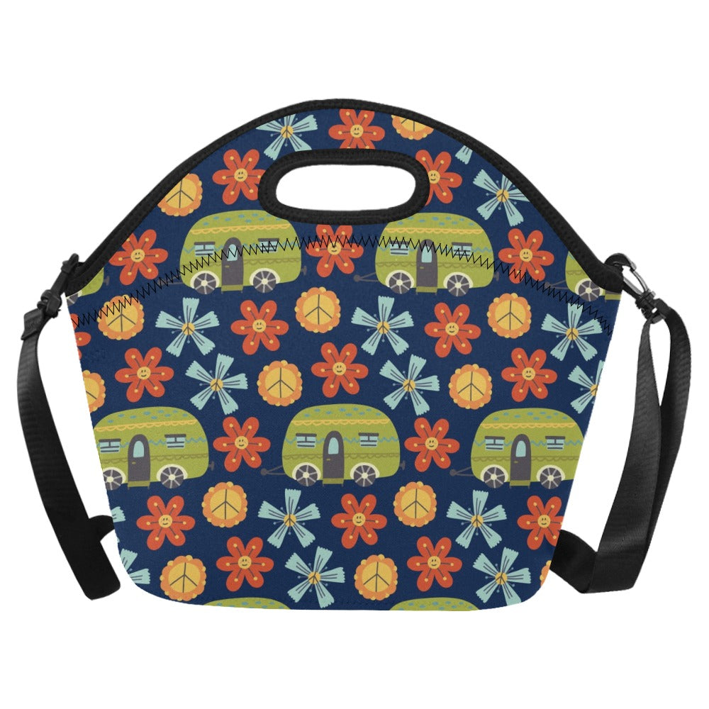 Hippy Caravan - Neoprene Lunch Bag One Size Neoprene Lunch Bag Printed Offshore
