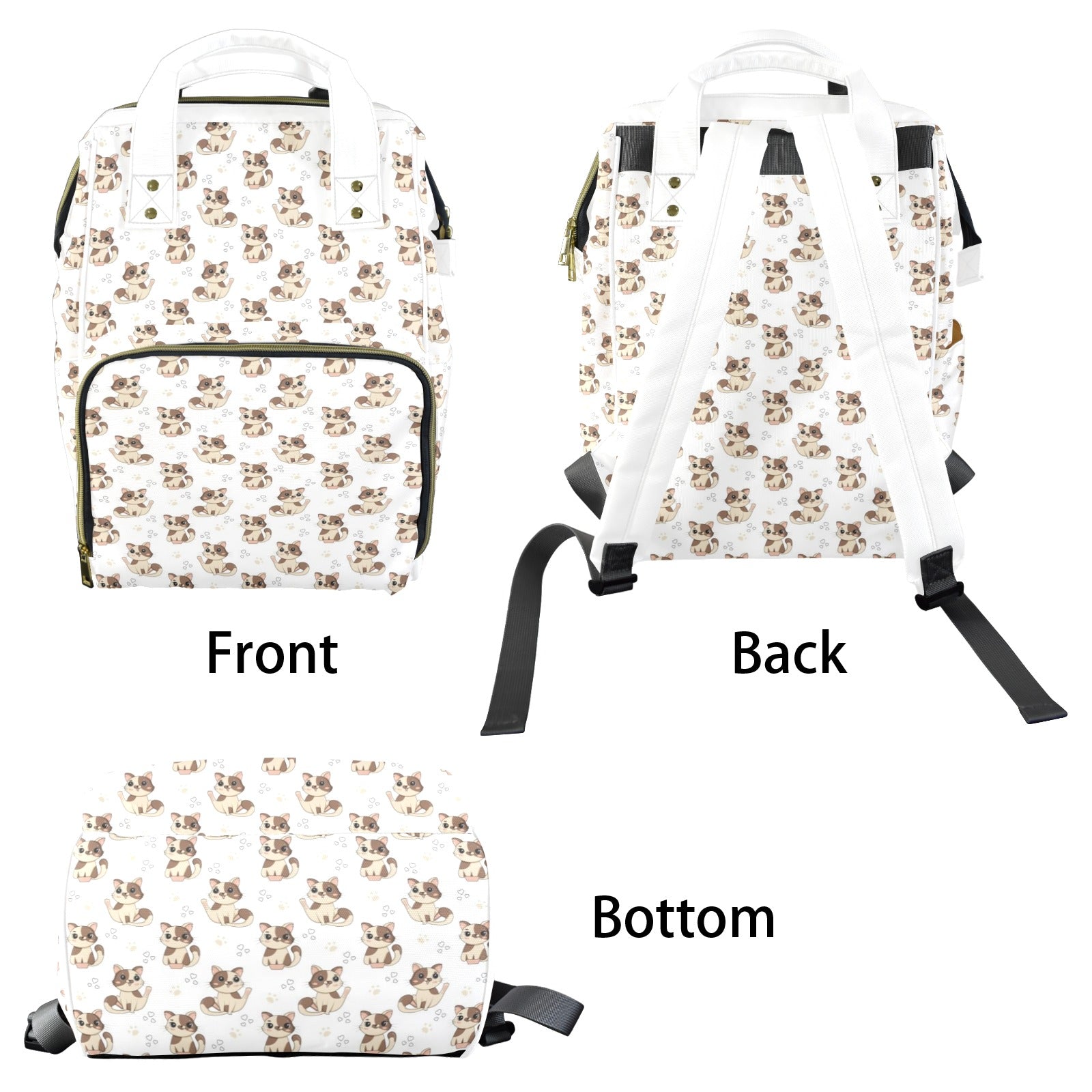 Cheeky Cats Multi-Function Backpack, Nappy / Diaper Bag Multi-function Backpack, Nappy / Diaper Bag animal Printed Offshore