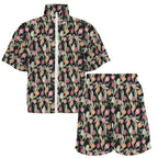Tulips Women's Windbreaker Short Set Women's Windbreaker Short Set Plants Printed Offshore