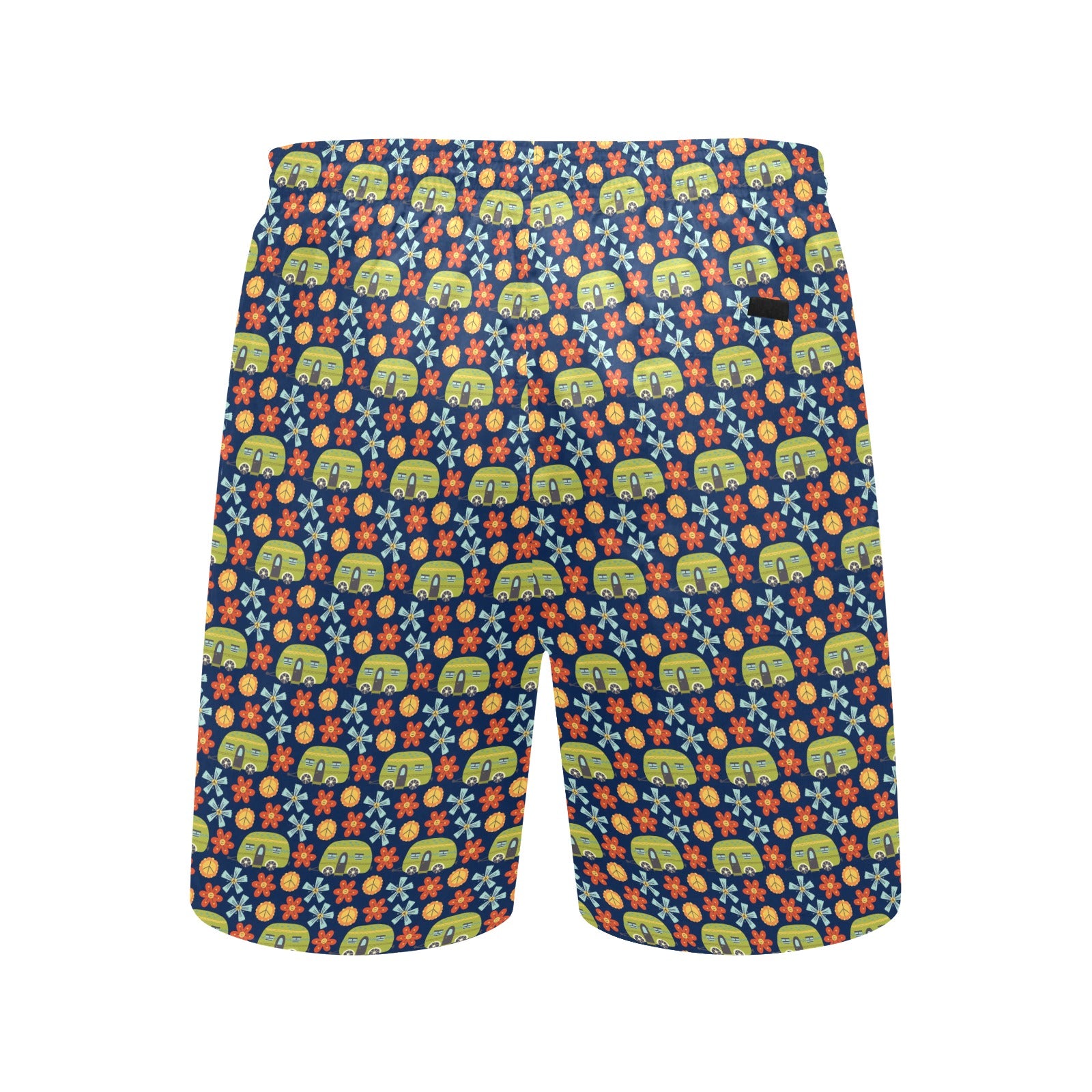 Hippie Caravan - Men's Mid-Length Beach Shorts Men's Mid-Length Beach Shorts Printed Offshore Retro