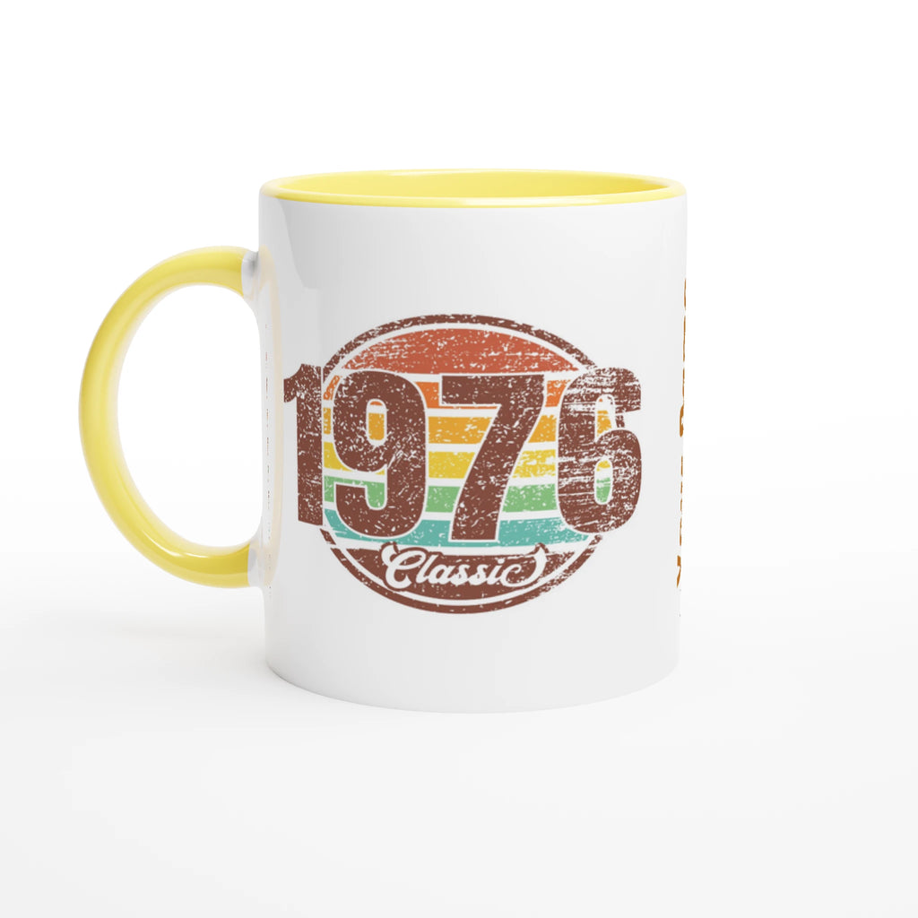 Personalised 1976 Classic 11oz Ceramic Mug Ceramic Yellow Personalised 11oz Mug Globally Fulfilled