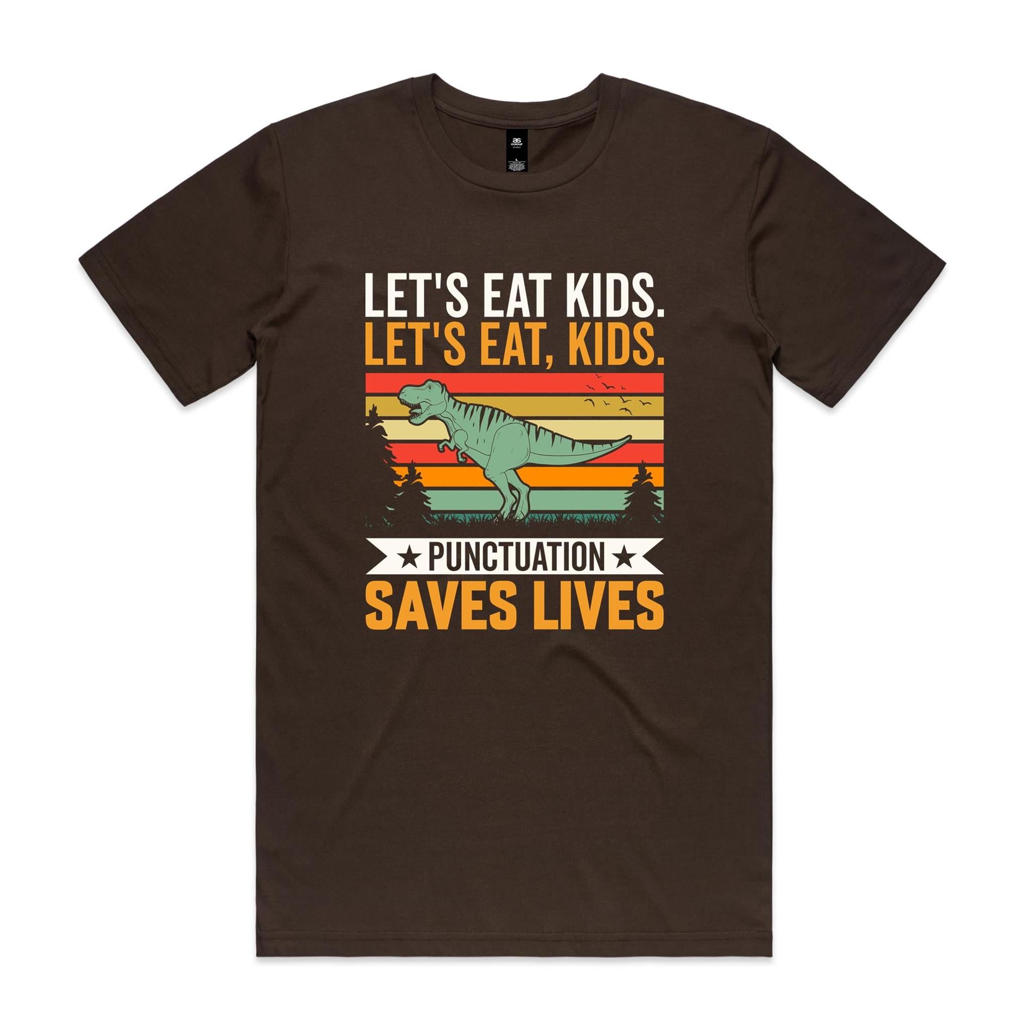 Punctuation Saves Lives, Dinosaur Men's AS Colour T-shirt