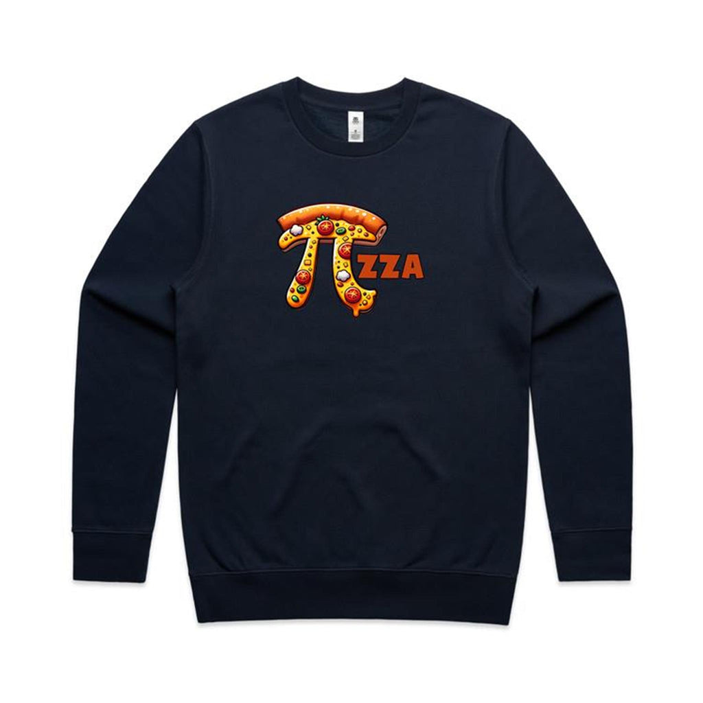 Pizza Pi - AS Colour Stencil Crew Sweatshirt Navy Sweatshirt Maths Printed In Australia