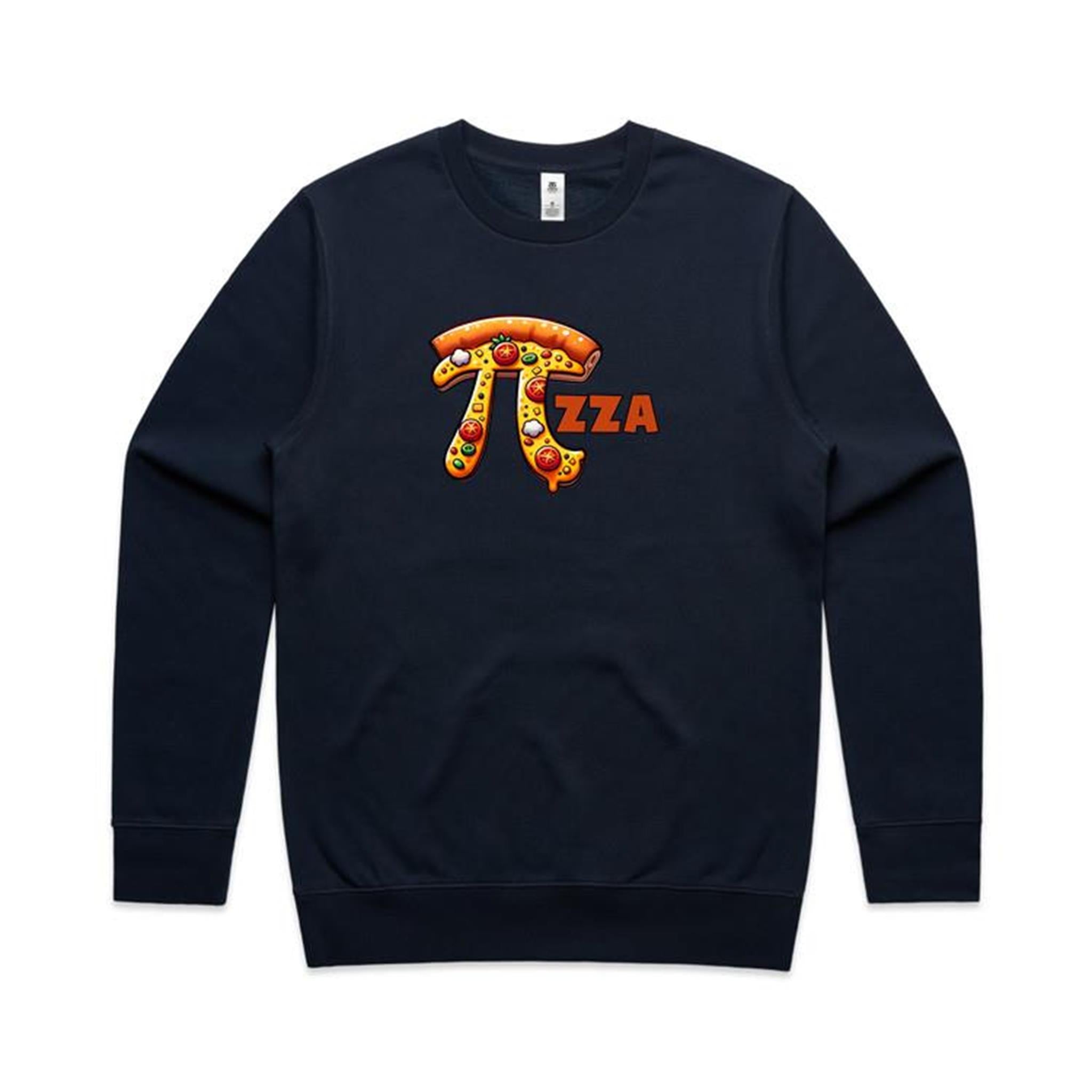 Pizza Pi - AS Colour Stencil Crew Sweatshirt Navy Sweatshirt Maths Printed In Australia