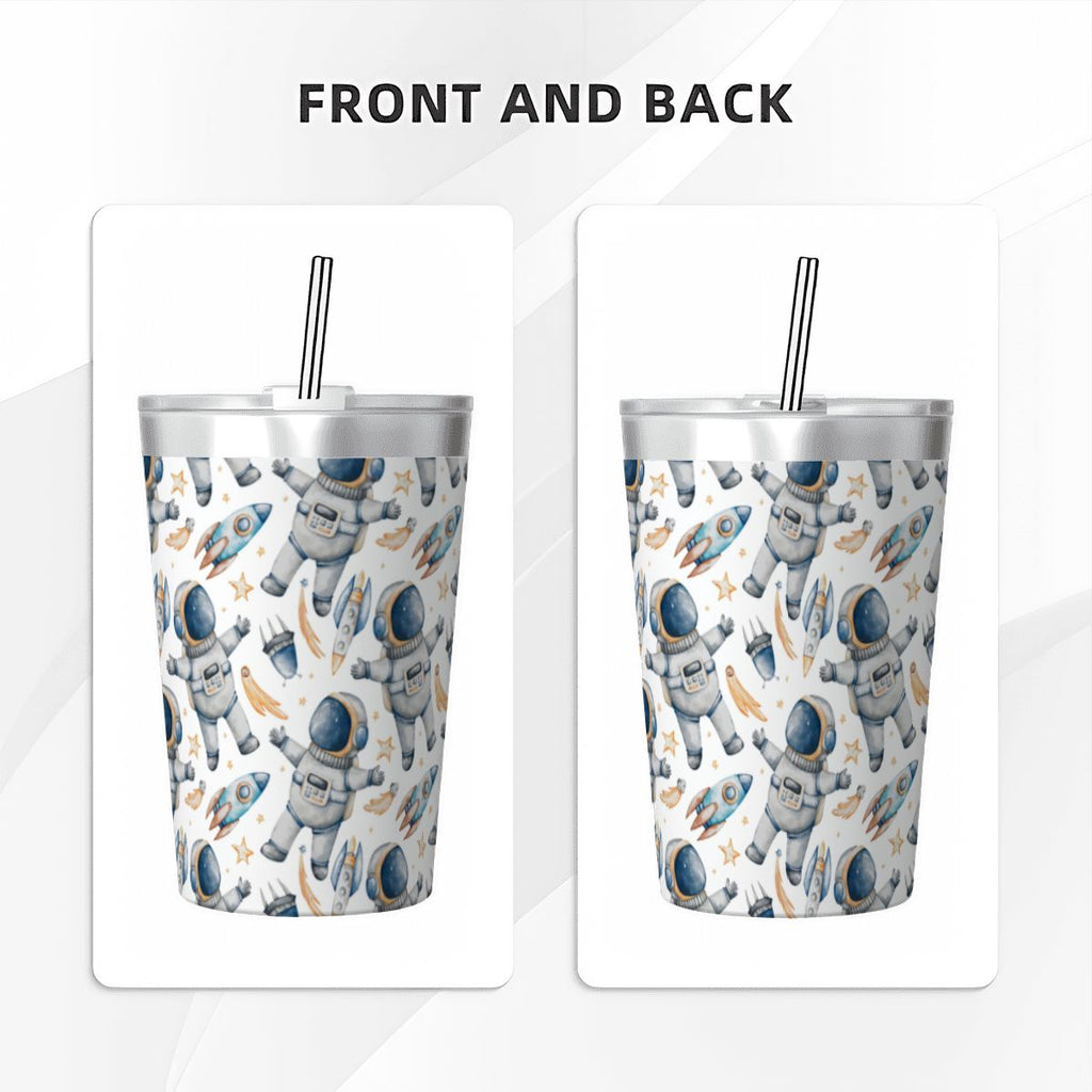 Astronauts And Rocket Ships Small Stainless Steel Travel Mug Cup 12oz/350ml