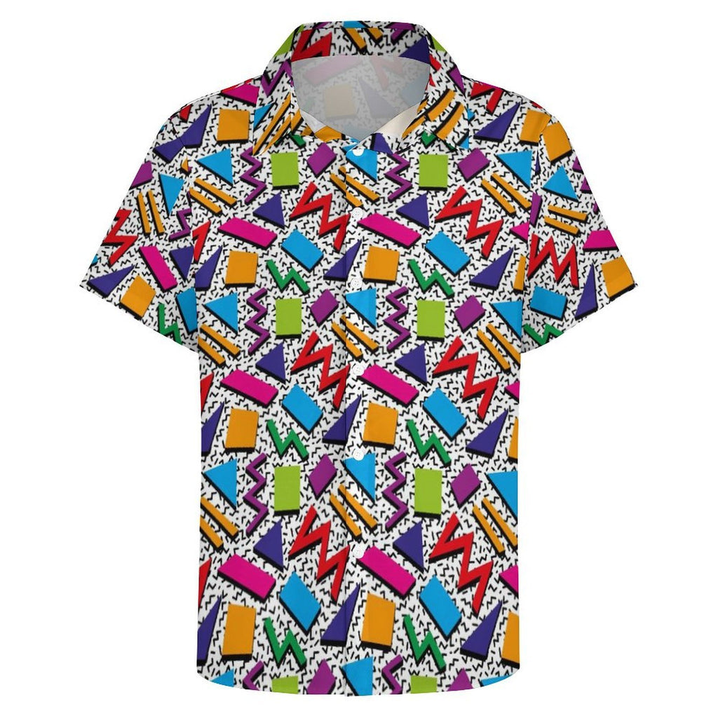 Graphic 80's Women's Collared Pocketless Short Sleeve Shirt