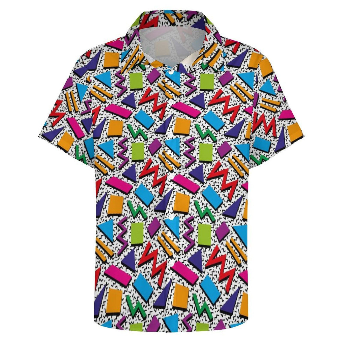 Graphic 80's Women's Collared Pocketless Short Sleeve Shirt