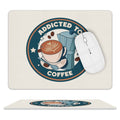 Addicted To Coffee Leather Mouse Pad white One size Leather Mouse Pad Coffee Printed Offshore