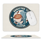Addicted To Coffee Leather Mouse Pad white One size Leather Mouse Pad Coffee Printed Offshore