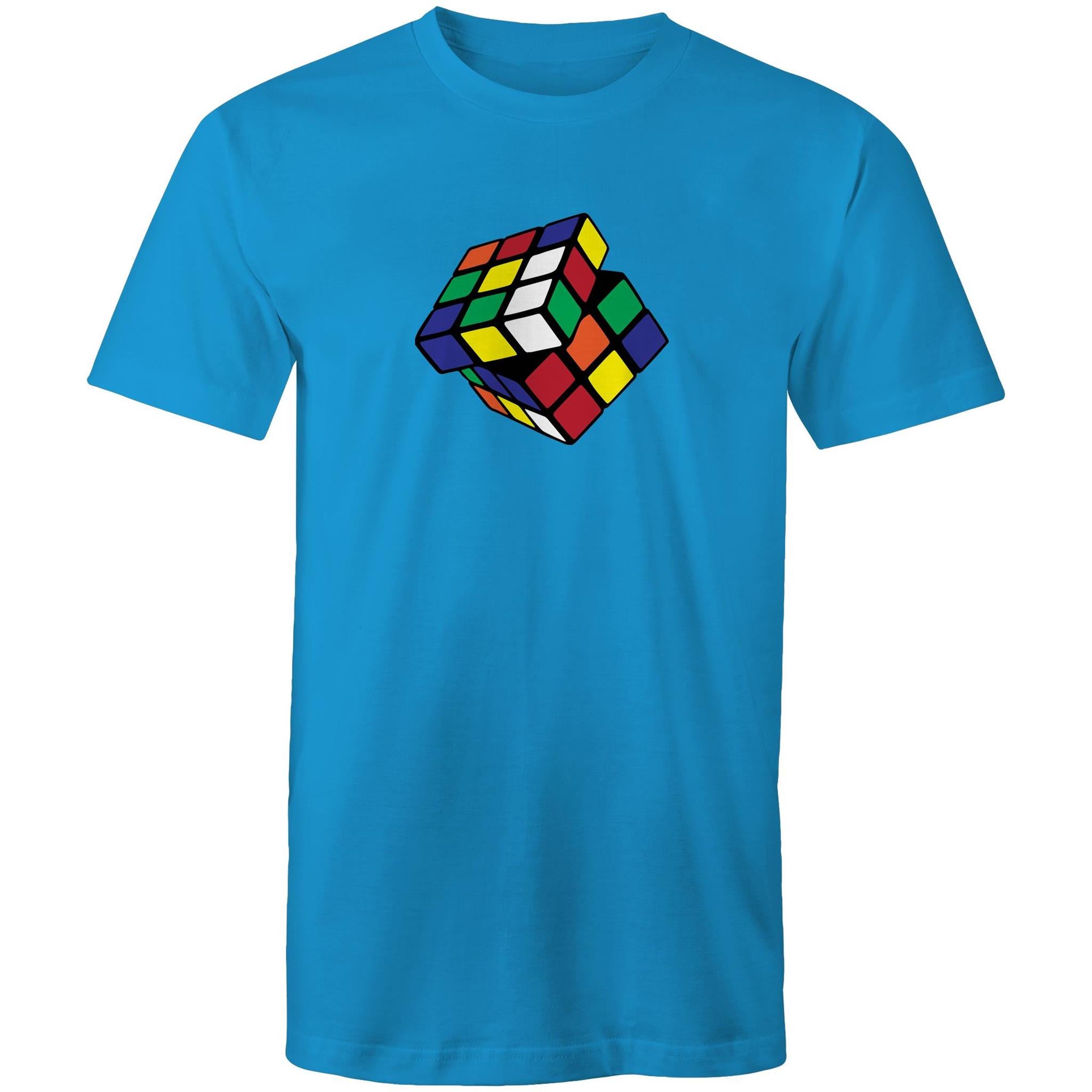 Cube - Mens T-Shirt Arctic Blue Mens T-shirt Games Printed In Australia