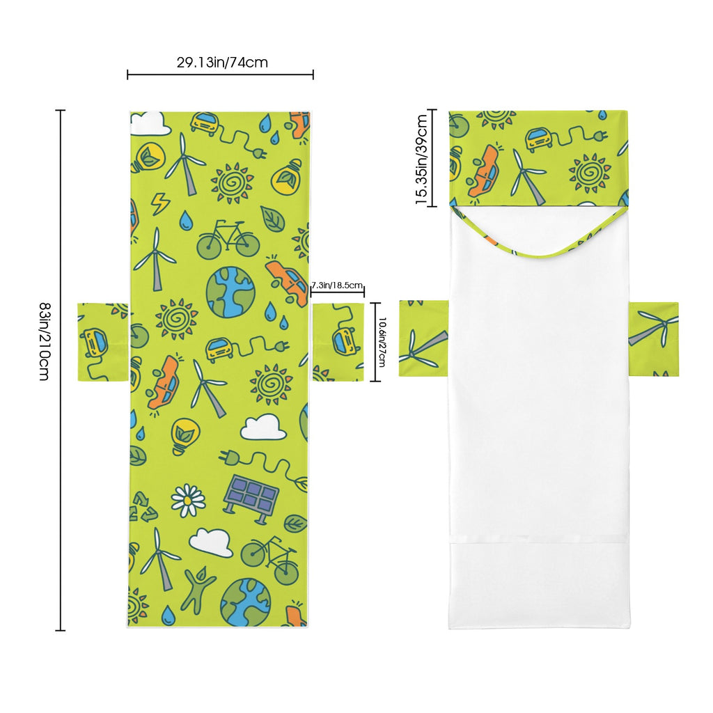 Go Green Beach Chair Towel Cover with Side Pockets