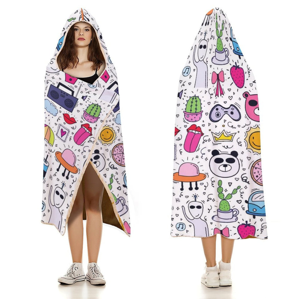 Bright Life Kids Hooded Blanket 100cm x 130cm Kids Hooded Blanket Printed Offshore